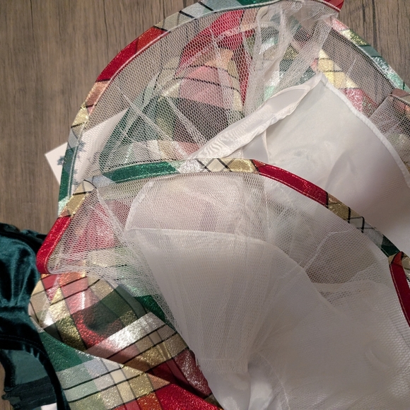 NWT! Iris & Ivy Plaid Stretch Velvet & Taffeta Party Dress - Picture 9 of 15